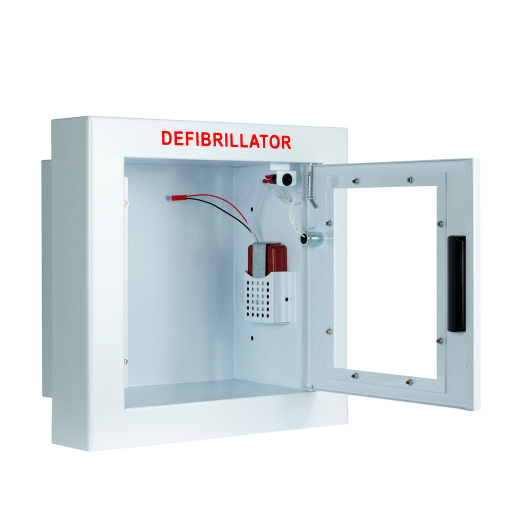 Cubix Safety Semi-Recessed Compact AED Cabinet | Space-Saving Alarmed Storage