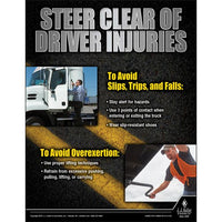 JJ Keller "Steer Clear of Driver Injuries" Motor Carrier Safety Poster