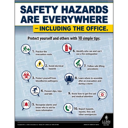 JJ Keller Safety Hazards - Workplace Safety Training Poster