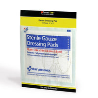 First Aid Only Smart Compliance Refill 3" x 3" Sterile Gauze Pads, 10 Per Bag(Pack of 225)