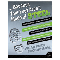 JJ Keller Wear Foot Protection - Construction Safety Poster
