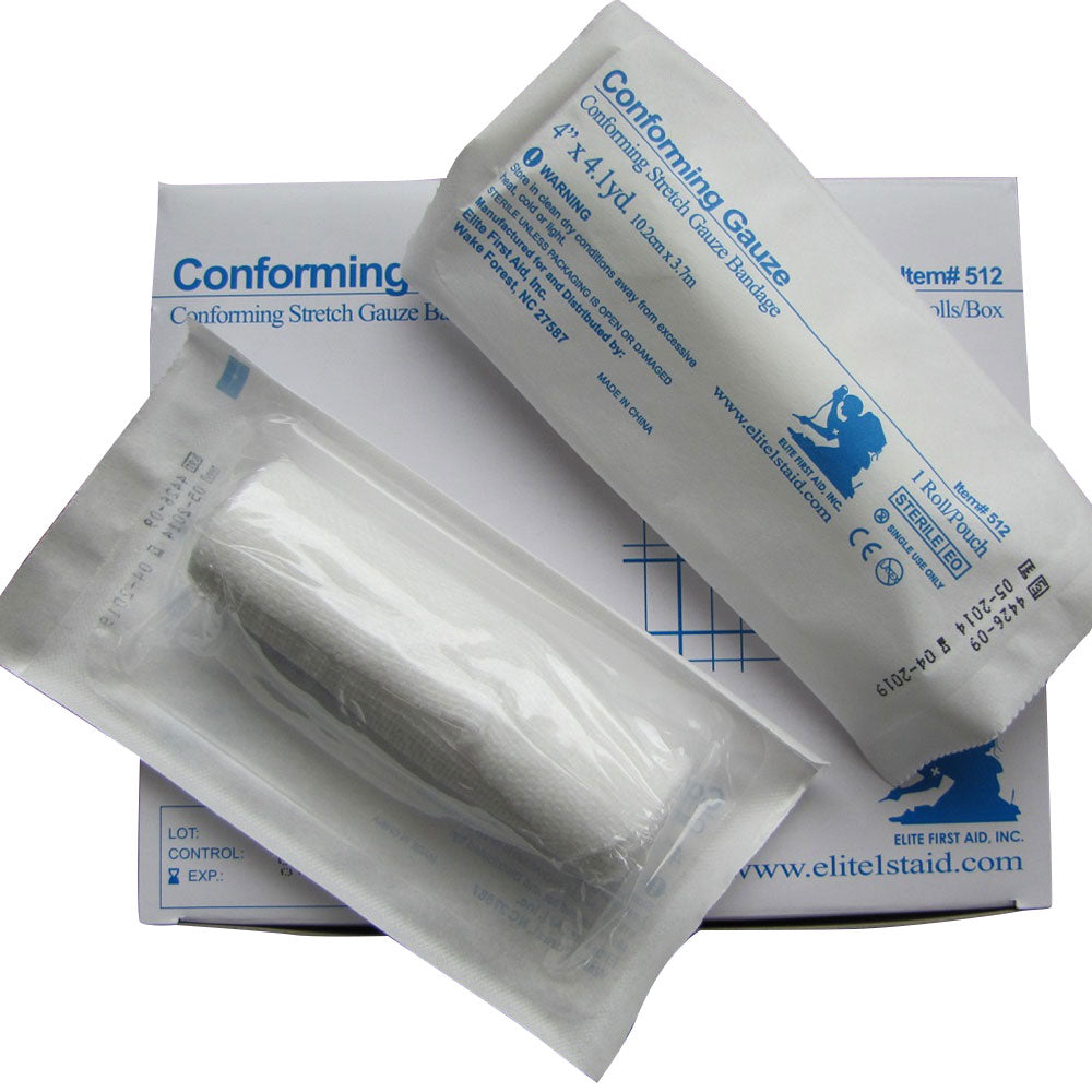 Elite First Aid Sterile Conforming Gauze Bandage Roll