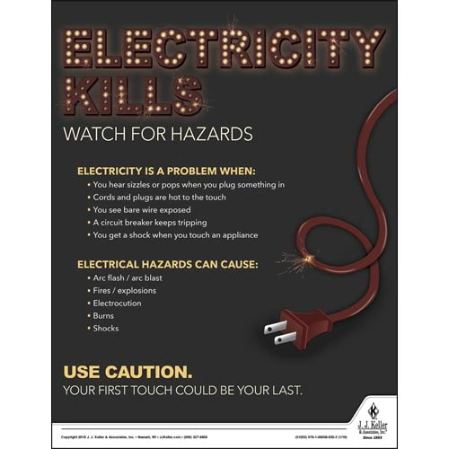 For Extension Cord Safety - Workplace Safety Training Poster