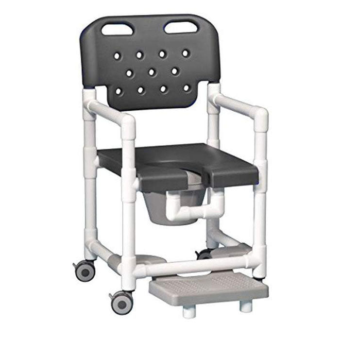 IPU 20" Elite Shower Commode Chair with Pail and Footrest