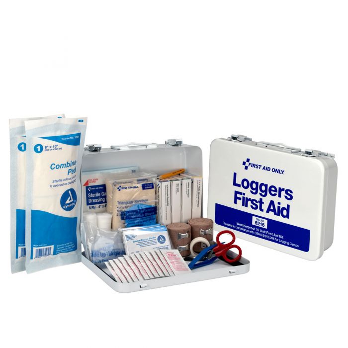 First Aid Only 25-Person Logger’s First Aid Kit | Custom Logo Weatherproof Metal Case