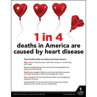 JJ Keller "1 in 4 Deaths In America Are Caused By Heart Disease" Health & Wellness Awareness Poster