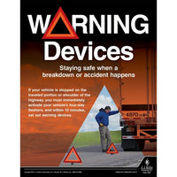 JJ Keller "Warning Devices" Transportation Safety Poster
