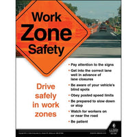 JJ Keller "Work Zone Safety" Driver Awareness Safety Poster