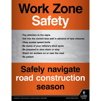 JJ Keller "Work Zone Safety" Transportation Safety Poster