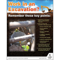 JJ Keller "Work In An Excavation" Construction Safety Poster
