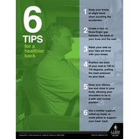 JJ Keller "Six Tips For a Healthier Back" Health & Wellness Awareness Poster