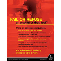 JJ Keller "Fail or Refuse an Alcohol or Drug Test" Transportation Safety Poster