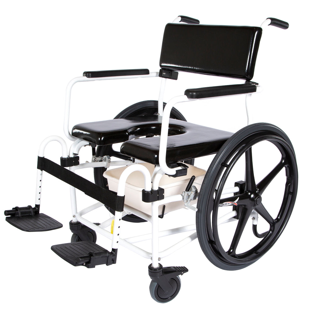 ActiveAid 600 Rehab Shower Commode Chair | High-Adjustability Stainless Steel Rehabilitation and Safe Patient Transfer System