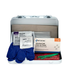 First Aid Only 21 Piece Bloodborne Pathogen Spill Clean-Up Kit in Weatherproof Steel Case