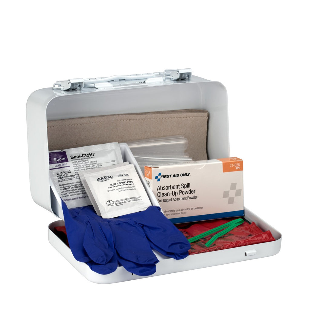 First Aid Only 21-Piece Bloodborne Pathogen (BBP) Spill Kit in Weatherproof Steel Case