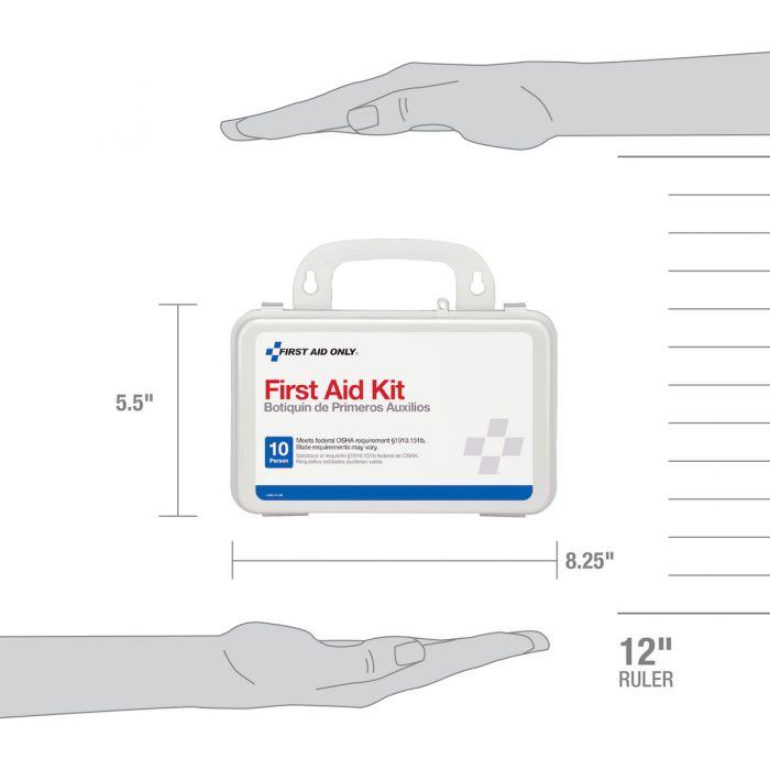 First Aid Only 10-Person First Aid Kit | Weatherproof Plastic Case with Custom Logo