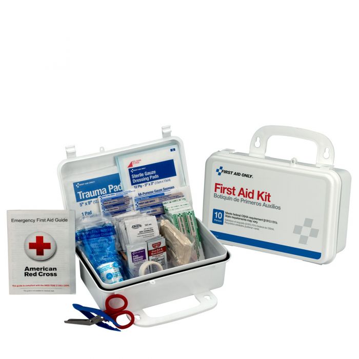 First Aid Only 10-Person First Aid Kit | Weatherproof Plastic Case with Custom Logo
