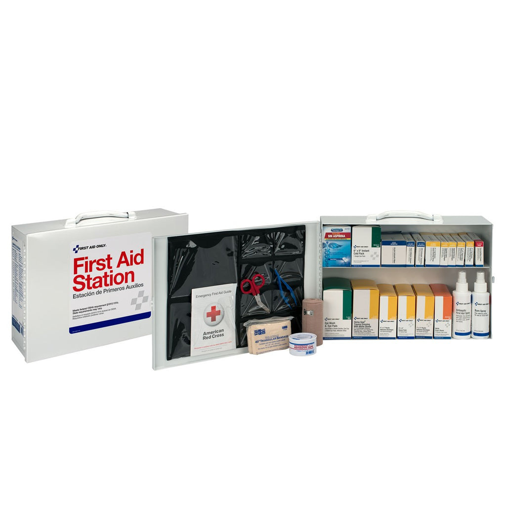 First Aid Only 2-Shelf Industrial Metal First Aid Cabinet (ANSI B Compliant)