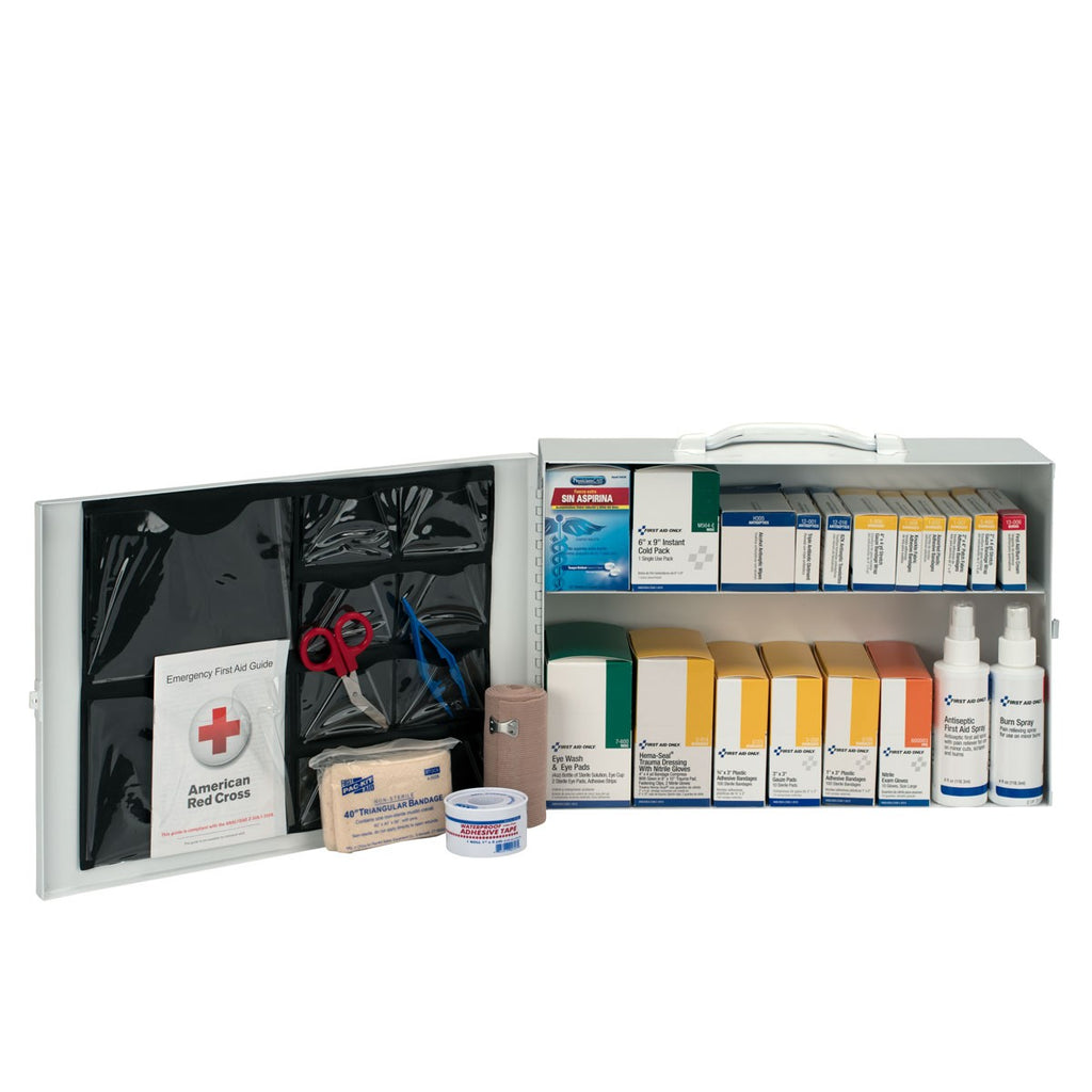 First Aid Only 2-Shelf Industrial Metal First Aid Cabinet (ANSI B Compliant)