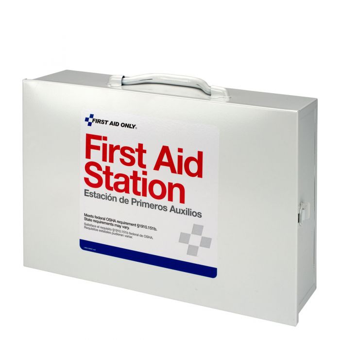 First Aid Only 75-Person 2-Shelf Industrial Steel Cabinet with Custom Logo