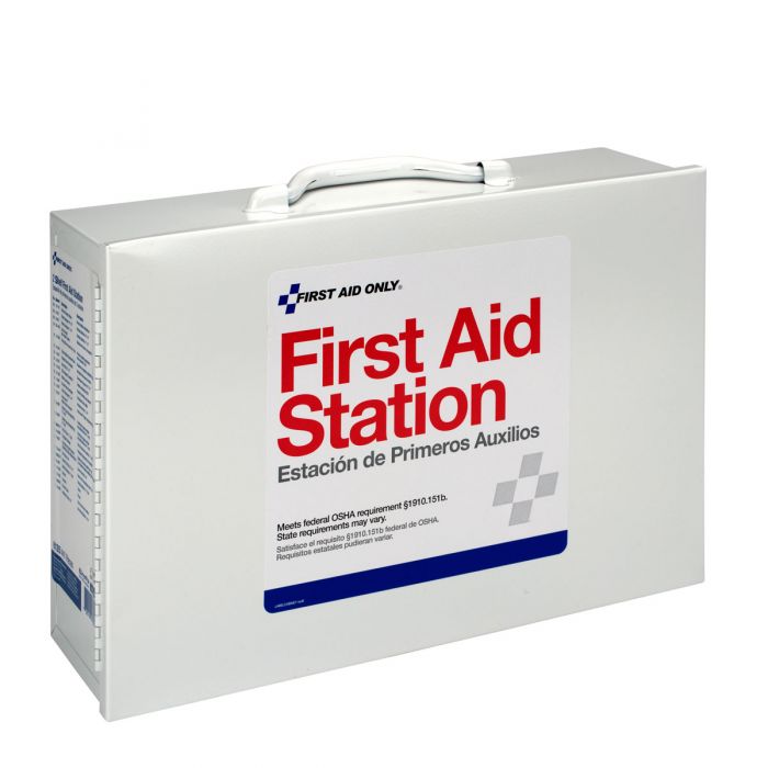 First Aid Only 75-Person 2-Shelf Industrial Steel Cabinet with Custom Logo