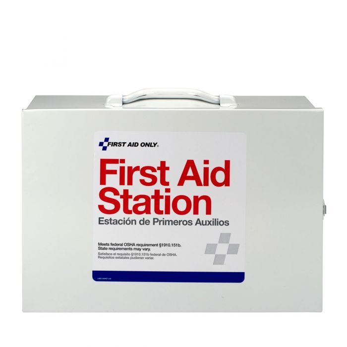 First Aid Only 75-Person 2-Shelf Industrial Steel Cabinet with Custom Logo