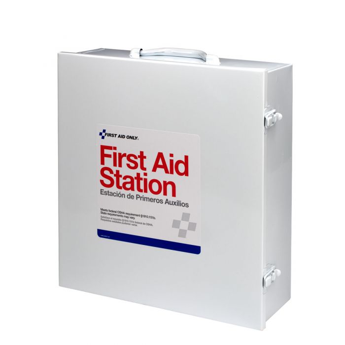 First Aid Only 100-Person 3-Shelf Industrial Steel Cabinet with Custom Logo