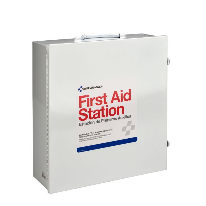 First Aid Only 100-Person 3-Shelf Industrial Steel Cabinet with Custom Logo