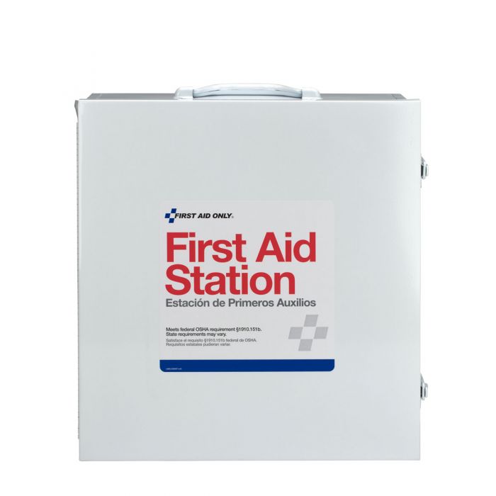 First Aid Only 100-Person 3-Shelf Industrial Steel Cabinet with Custom Logo