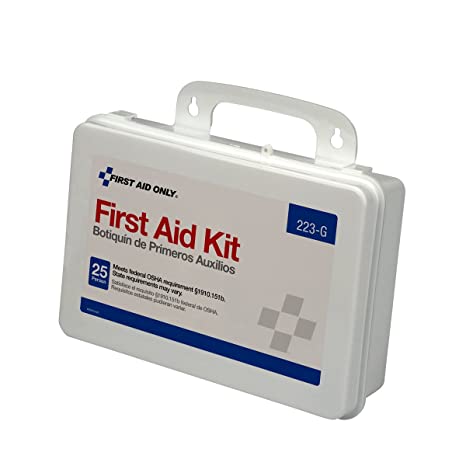 First Aid Only 25-Person First Aid Kit | ANSI A 2015 Compliant | Weatherproof Plastic Case