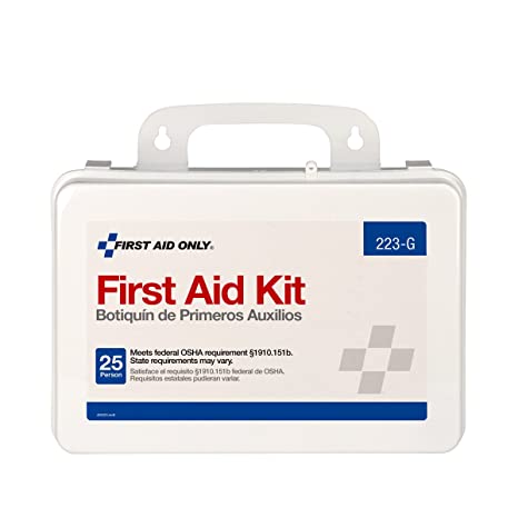 First Aid Only 25-Person First Aid Kit | ANSI A 2015 Compliant | Weatherproof Plastic Case