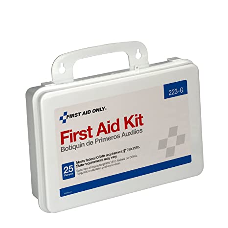 First Aid Only 25-Person First Aid Kit | ANSI A 2015 Compliant | Weatherproof Plastic Case