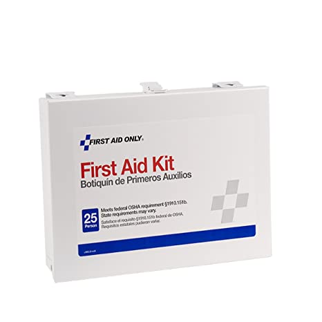 First Aid Only 25-Person First Aid Kit | Weatherproof Steel Case with Custom Logo