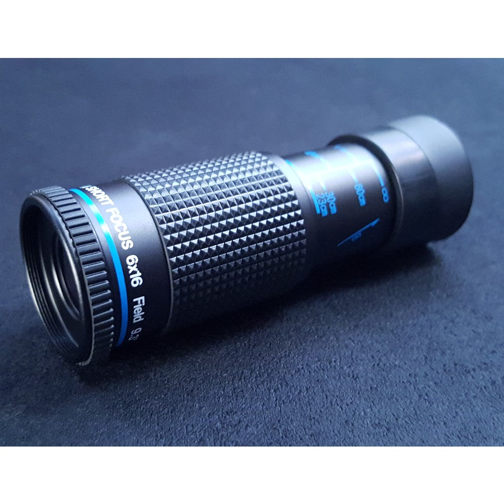 Walters 6x16 Monocular with 2 Lock Rings – Industrial-Grade Compact Low-Vision Optic for Fixed-Focus Technical Inspections