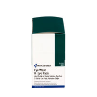 First Aid Only 10 Piece Eye Wash Kit - 4 oz. Eyewash, Eye pads, and Adhesive Strips, 1 set/box