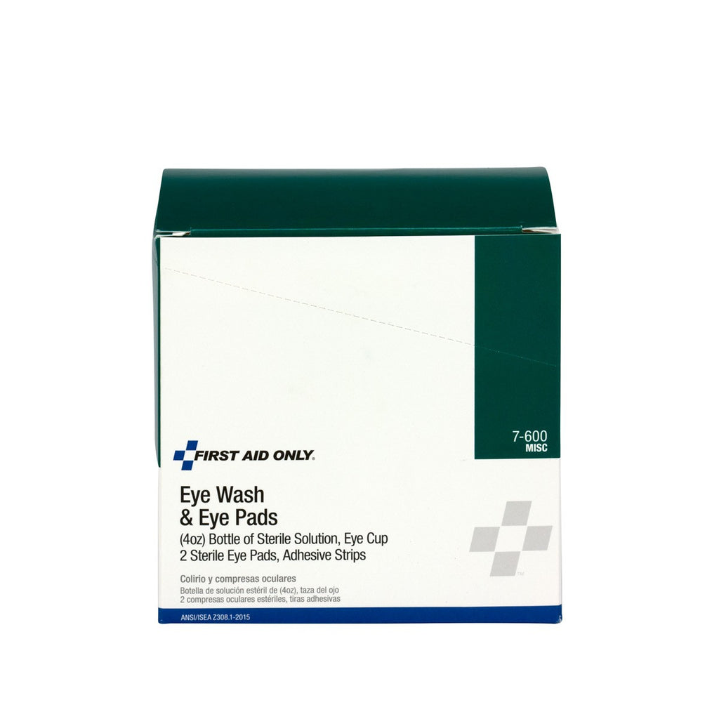 First Aid Only 10-Piece Emergency Eye Wash Kit - 4 oz. Ocular Irrigation and Dressing Set