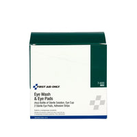 First Aid Only 10 Piece Eye Wash Kit - 4 oz. Eyewash, Eye pads, and Adhesive Strips, 1 set/box