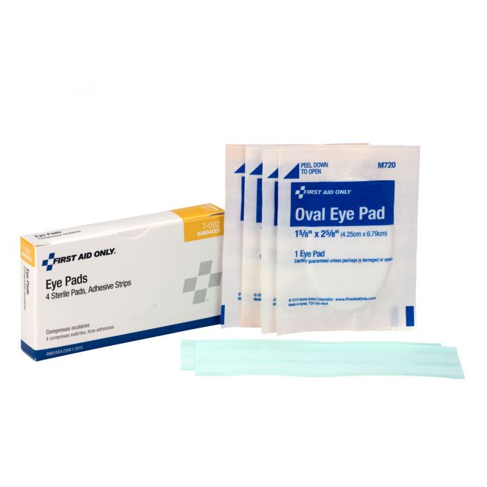 PhysiciansCare by First Aid Only Sterile Eye Pads and Adhesive Strips | 4 per Box