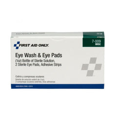 First Aid Only 1 oz. Eyewash, Eye Pads & Adhesive Strips, 1 Set Per Box