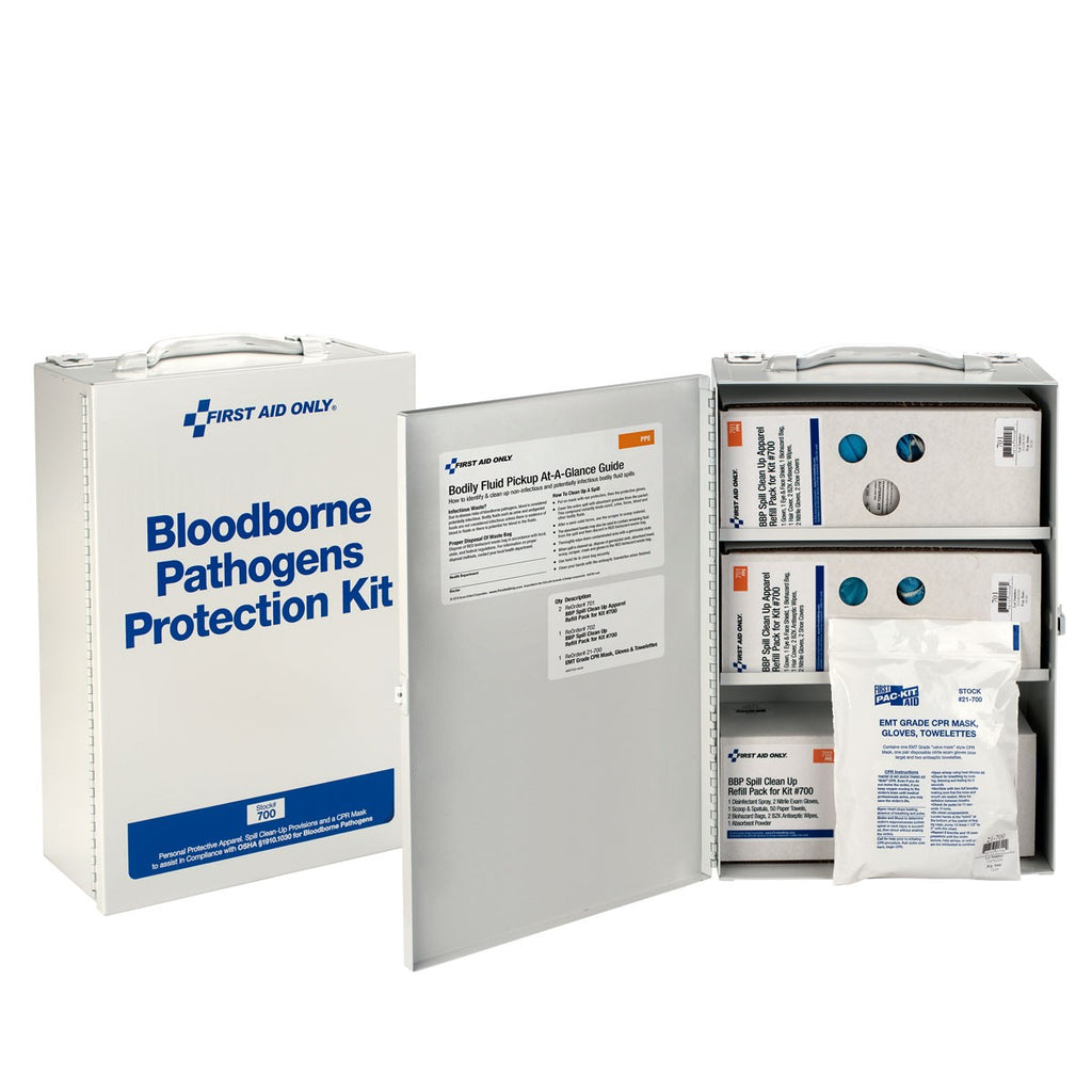 First Aid Only Bloodborne Pathogen Personal Protection and Cleanup Kit