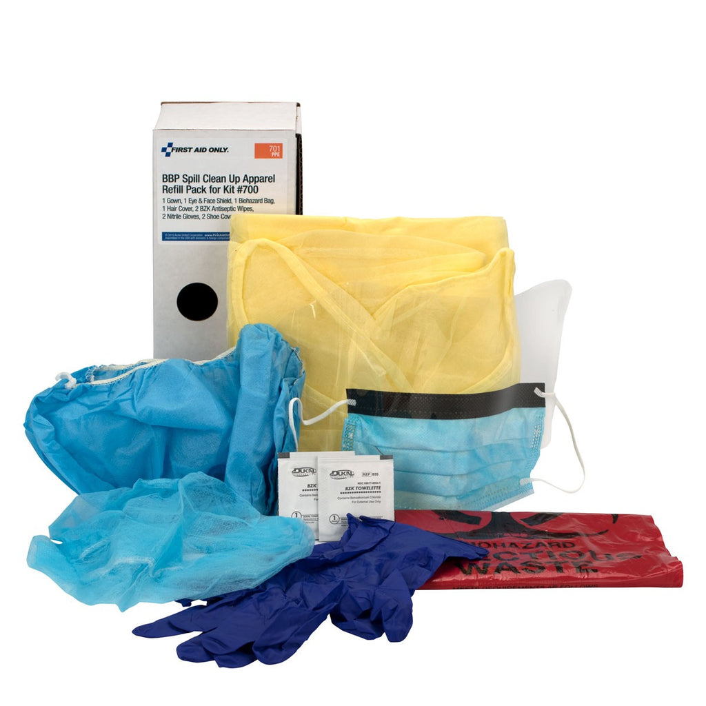 First Aid Only BBP Spill Clean-Up and Apparel Refill Pack for Kit 700