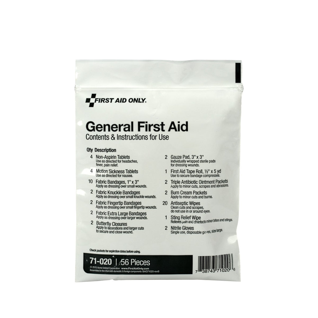 First Aid Only 58 Piece First Aid Essentials Triage Pack