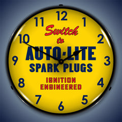 Switch to Ignition Engineered Auto Lite Spark Plugs 14" LED Wall Clock