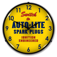 Switch to Ignition Engineered Auto Lite Spark Plugs 14" LED Wall Clock