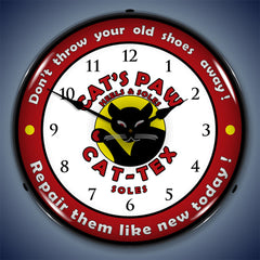 Cat's Paw Cat-Tex Heels & Soles 14" LED Wall Clock