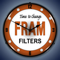 FRAM "Time to Change Filters" 14" LED Wall Clock