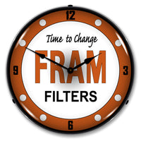 FRAM "Time to Change Filters" 14" LED Wall Clock
