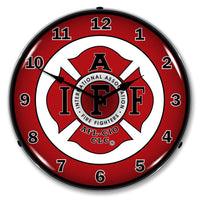 International Association Fire Fighters AFL-CIO CLC 14" LED Wall Clock