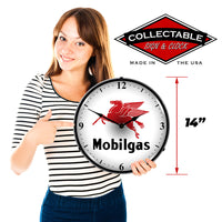 Mobilgas Logo 14" LED Wall Clock