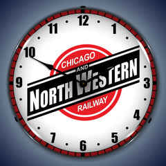 Chicago Railway and North Western 14" LED Wall Clock